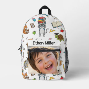 Sac À Dos Imprimé Photo et nom personnalisables Enfants Retour à l'é