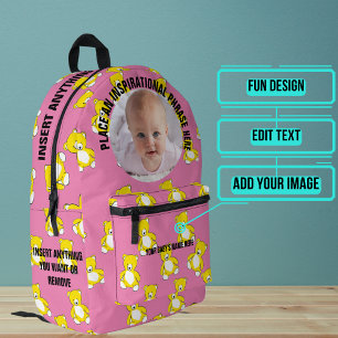 Sac À Dos Imprimé Photo ronde et texte Pink Teddy Bear Baby
