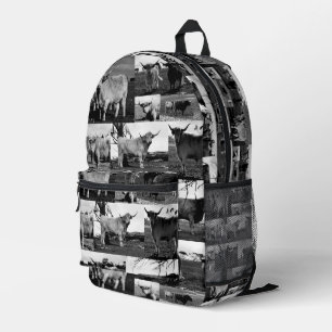 Sac À Dos Imprimé Photographie De Vache Noire Et Blanc,