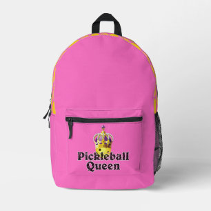Sac À Dos Imprimé Pickball Queen Yellow Ball portant Couronne rose