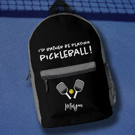 Sac À Dos Imprimé Pickleball Drôle Sports Mignon Nom Personnalisé No