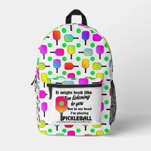 Sac À Dos Imprimé Pickleball Paddle et Balls Rainbow Motif