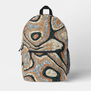 Sac À Dos Imprimé Pierre Naturelle Quartz Abstrait Vintage