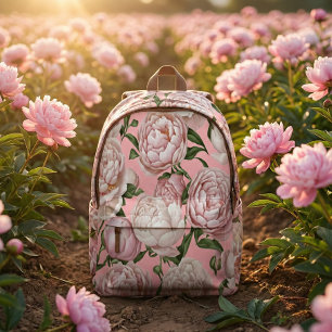 Sac À Dos Imprimé Pivoine Grace Élégante Art Floral