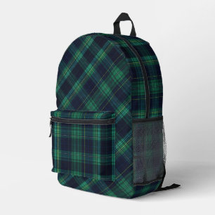 Sac À Dos Imprimé Plaid écossais vert et bleu