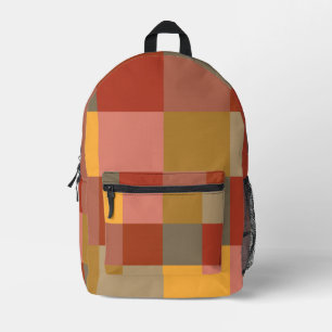 Sac À Dos Imprimé Plaid jaune orange tan multicolore