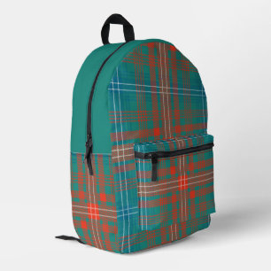Sac À Dos Imprimé Plaid Orange Turquoise Rustique Wilson Tartan