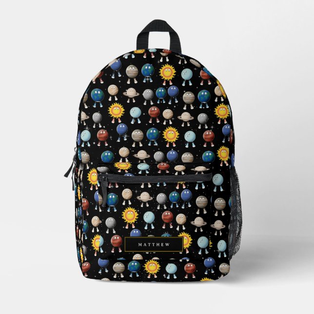Sac À Dos Imprimé Planètes et système solaire Nom personnalisé (Recto)