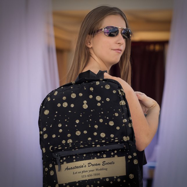Sac À Dos Imprimé Planificateur d'événements mariage personnalisé (Wedding Event Planner Business Custom Printed Backpack travel and promote your  business. )