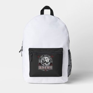 Sac À Dos Imprimé Plans de retriever doré Conception de badge de chi