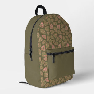 Sac À Dos Imprimé Plante Sage Green et rose Polka Dot Feuilles