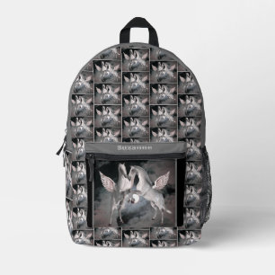 Sac À Dos Imprimé Pleine lune Chevaux Pegasus Sky Personnalisé