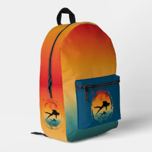 Sac À Dos Imprimé Plongeur en scaphandre autonome silhouette coucher