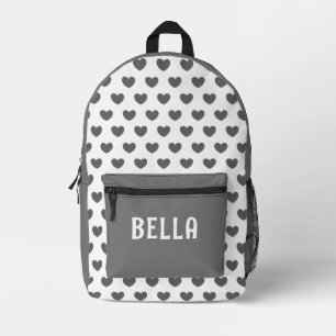 Sac À Dos Imprimé Plutôt Moderne Motif Coeur gris mou
