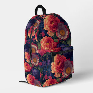 Sac À Dos Imprimé Plutôt vintage rouge Orange mum mum peony floral