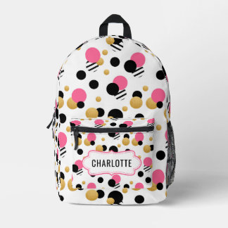 Sac À Dos Imprimé Point Polka Retro Personnalisé