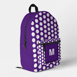 Sac À Dos Imprimé Pois blancs violets monogrammes