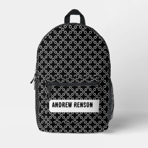 Sac à dos imprimé pois noir et blanc