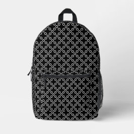 Sac à dos imprimé pois noir et blanc