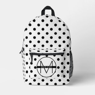 Sac À Dos Imprimé Pois noir et blanc classique Monogram Kids