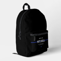 Policier personnalisé Ligne Bleue Mince