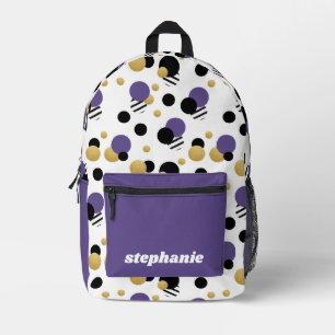 Sac À Dos Imprimé Polka Retro personnalisé point pourpre