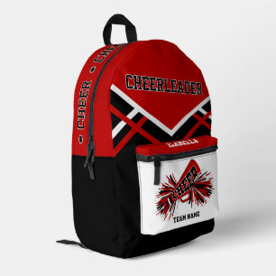 Sac À Dos Imprimé Pom-Pom Personnalisé Rouge, Blanc, Noir