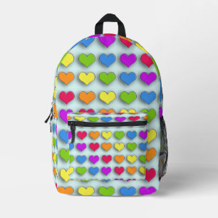 Sac À Dos Imprimé Poppin Retro Hearts Fun Rainbow Motif