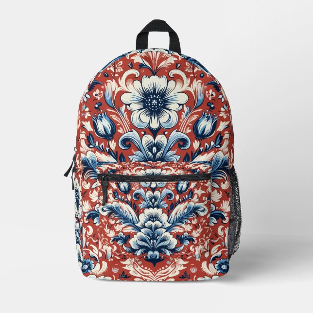 Sac À Dos Imprimé Poteries polonaises - Céramique rouge Bolesławiec (Recto)