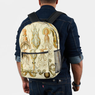 Sac À Dos Imprimé Poulpe vintage Gamochonia Squid par Ernst Haeckel
