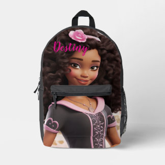 Sac À Dos Imprimé Poupée noire personnalisée
