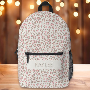 Sac À Dos Imprimé Préppy Leopard Poster de animal Nom personnalisé