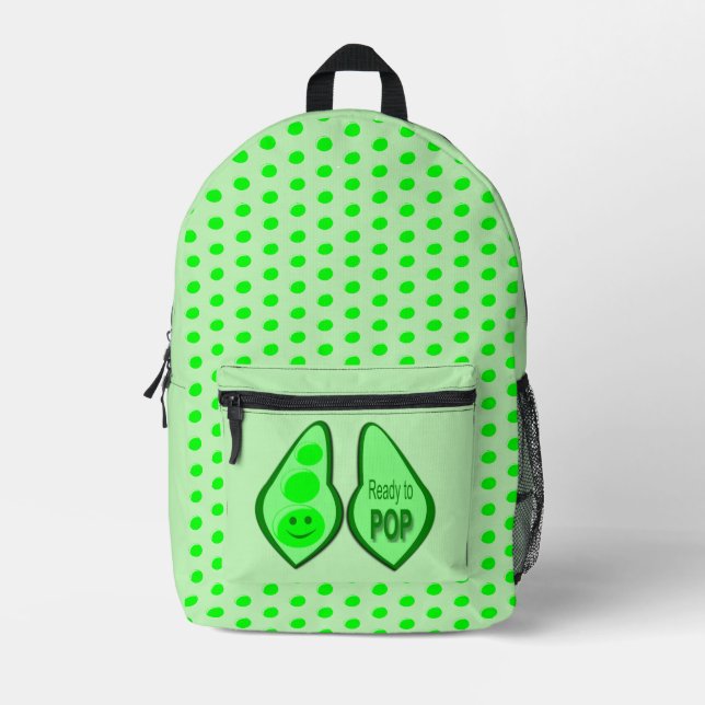 Sac À Dos Imprimé Prêt à cueillir des pois verts (Recto)