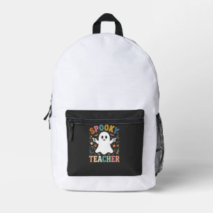 Sac À Dos Imprimé Prof Enseignant Fantôme Mignon Halloween Design_1
