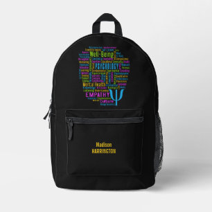 Sac À Dos Imprimé PSYCHOLOGIE Word Cloud nom personnalisé