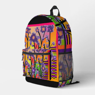 Sac À Dos Imprimé Purple Blossoms Collage Travel School Randonnée