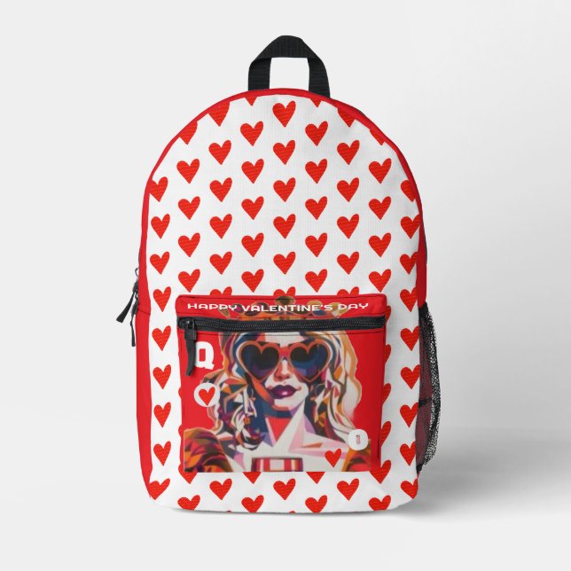 Sac À Dos Imprimé Queen of Hearts Pop Art  (Recto)