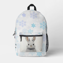 Sac À Dos Imprimé Rabbit d'hiver personnalisé amour mignon esthétiqu