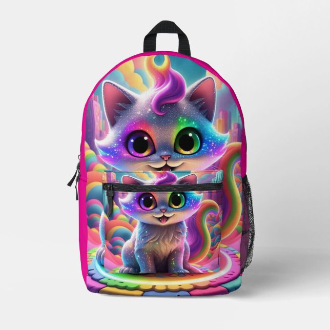Sac À Dos Imprimé Rainbow Kitty (Recto)