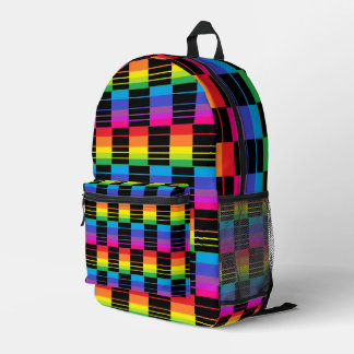 Sac À Dos Imprimé Rainbow Plaid Backpack With Black Detail
