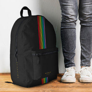 Sac À Dos Imprimé Rainbow Stripes Sporty Classic élégant