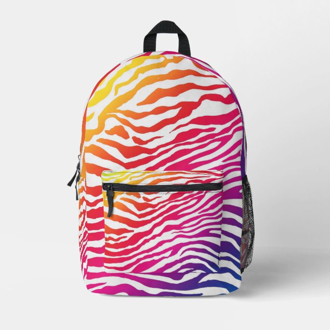 Sac À Dos Imprimé Rainbow Zebra (Recto)