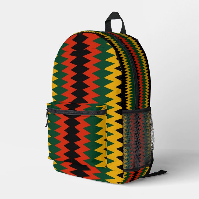 Sac À Dos Imprimé Rasta Couleurs Chevron Design (Coin arrière droit)
