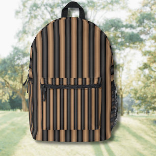 Sac À Dos Imprimé Rayures Marron Toastées de Style Moderne avec Prof