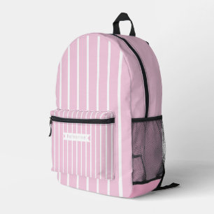 Sac À Dos Imprimé Rayures pastel rose blanc