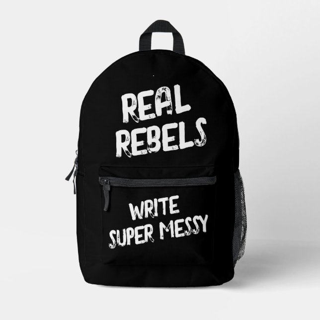 Sac À Dos Imprimé Real Rebels Write Super Messy, Cool Black (Recto)