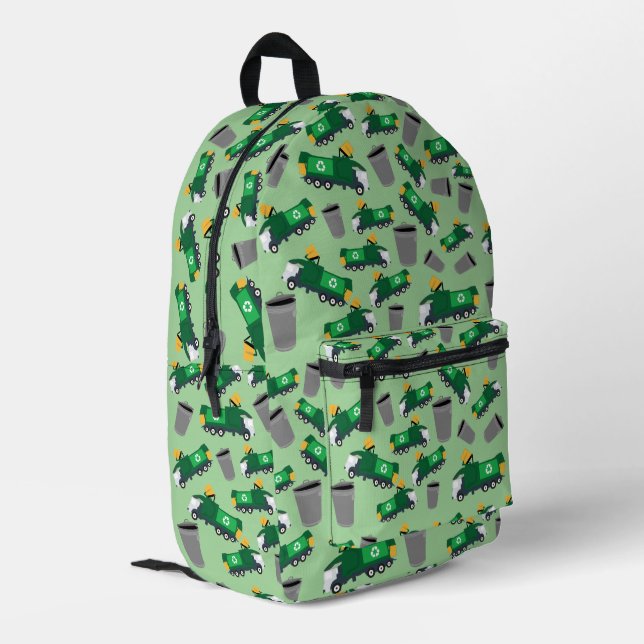 Sac À Dos Imprimé Recyclage des déchets Camion Motif Garys School (Coin arrière gauche)