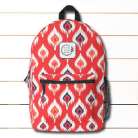 Red Ikat Abstrait Motif Ajouter un logo Entreprise