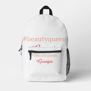 Sac À Dos Imprimé reine de beautéhashtag rouge clair ajouter nom fil