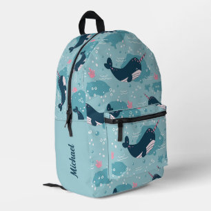 Sac À Dos Imprimé Retour À L'École - Cute Narwhal Personnalisé